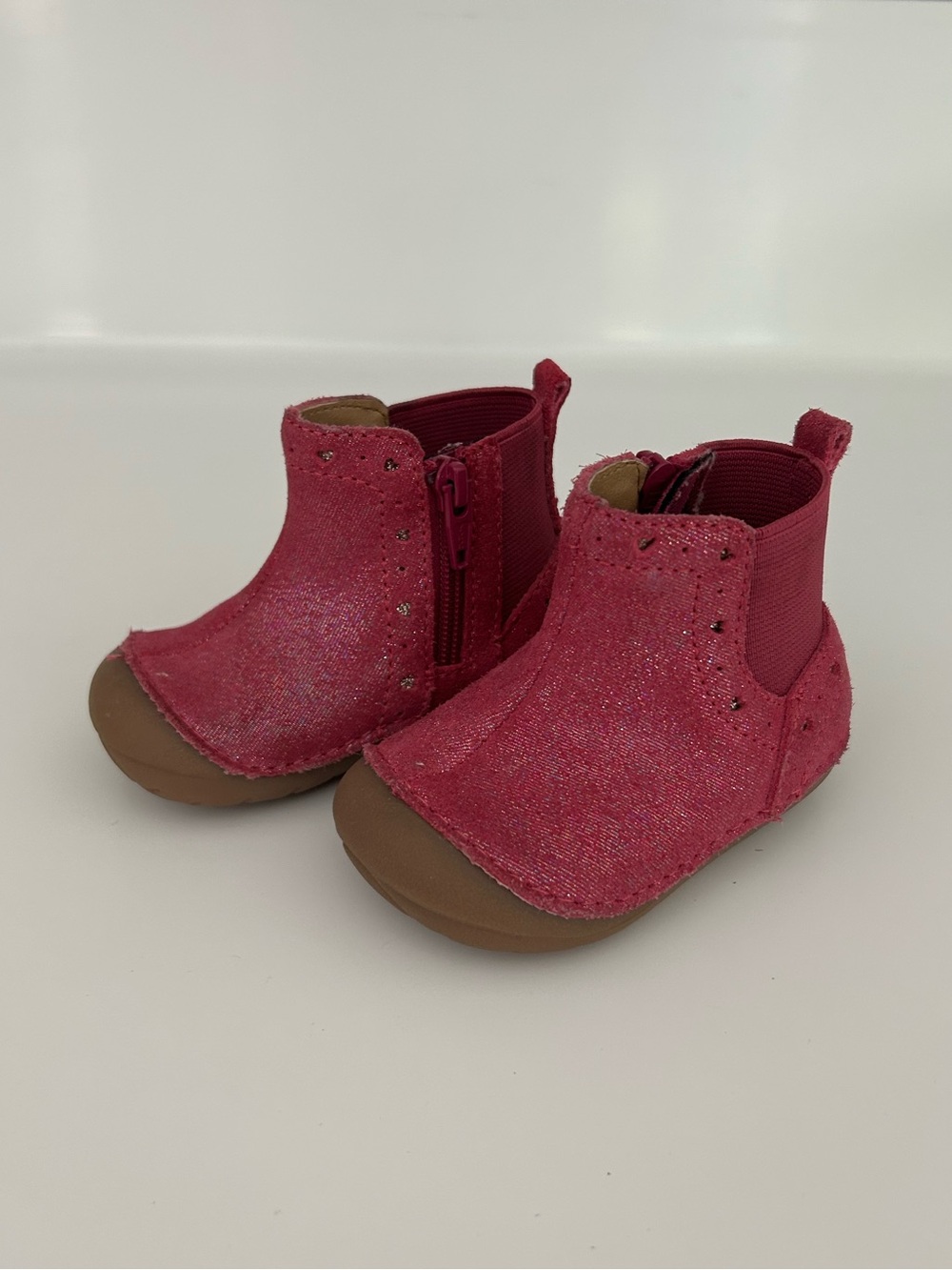 Stride Rite Pink Glitter Baby Boots Size 3